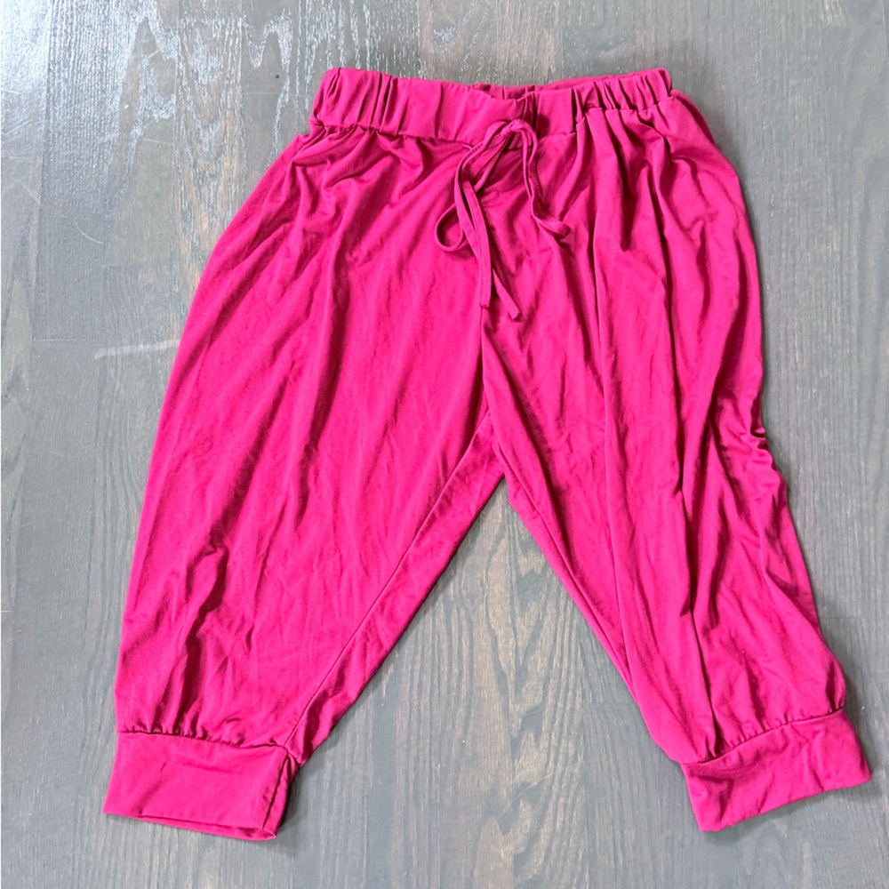 Kids Bright Pink Drawstring Jogger Pants